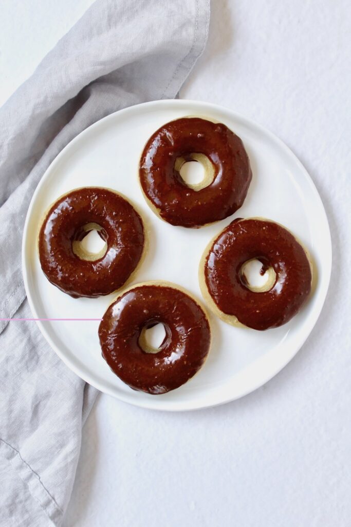 Small Batch Baked Mochi Donuts with Chocolate Glaze (vegan, gluten-free, oil-free) 