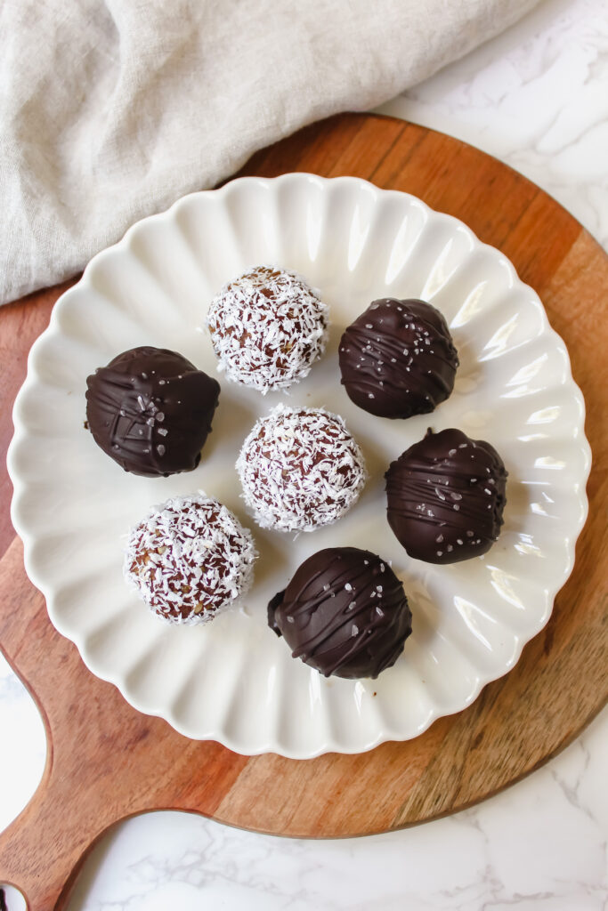 pumpkin pie truffles on a plate