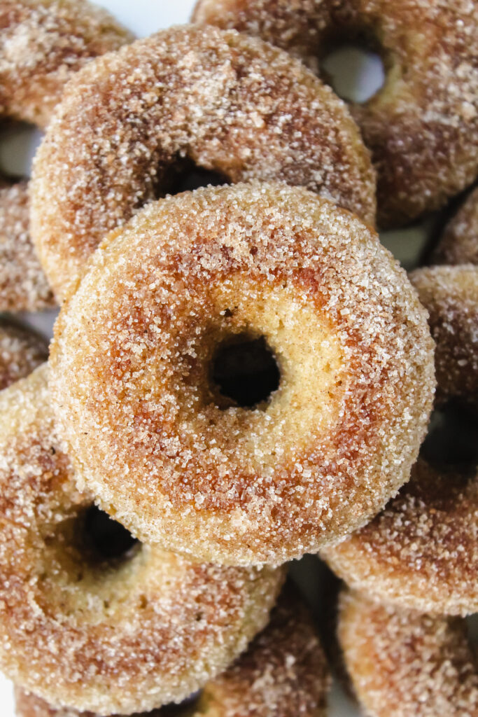 close up shot of apple cider donut 