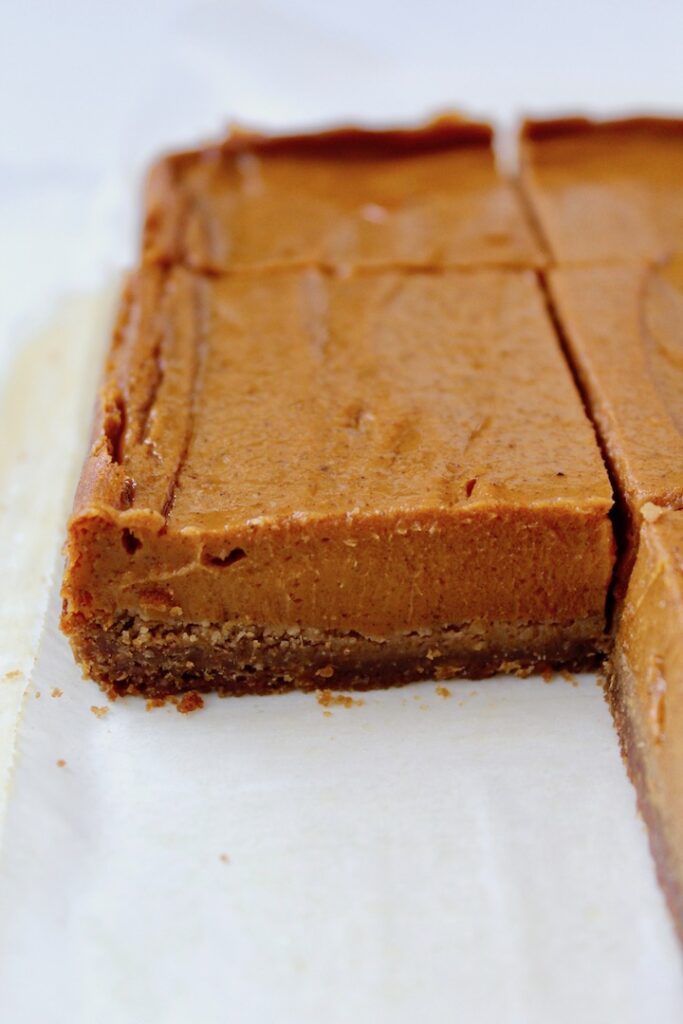 Dreamy Sweet Potato Pie Bars with Ginger Cookie Crust (vegan, gluten-free)