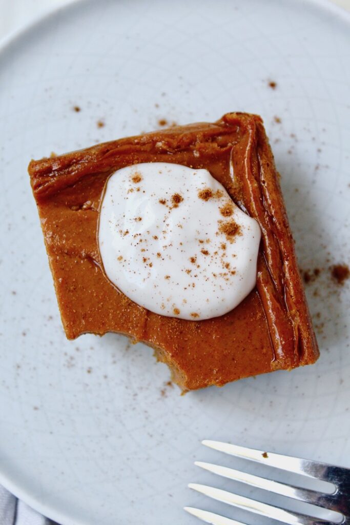 Dreamy Sweet Potato Pie Bars with Ginger Cookie Crust (vegan, gluten-free)