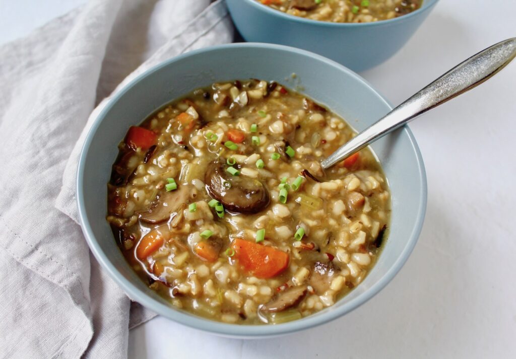 Instant Pot Wild Rice Mushroom Soup (vegan, gluten-free)