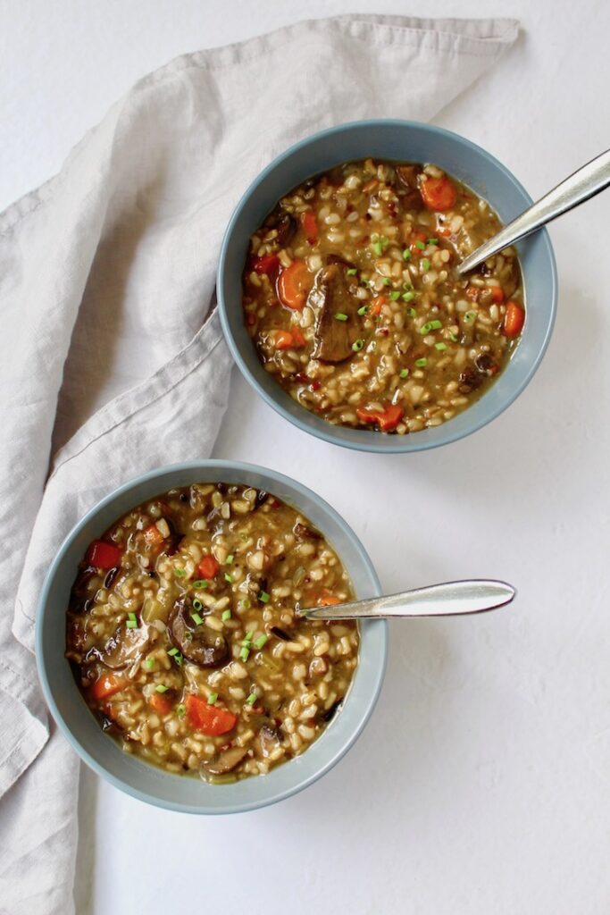 Instant Pot Wild Rice Mushroom Soup (vegan, gluten-free)