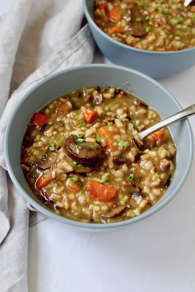 Instant Pot Wild Rice Mushroom Soup (vegan, gluten-free)