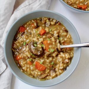 Instant Pot Wild Rice Mushroom Soup (vegan, gluten-free)