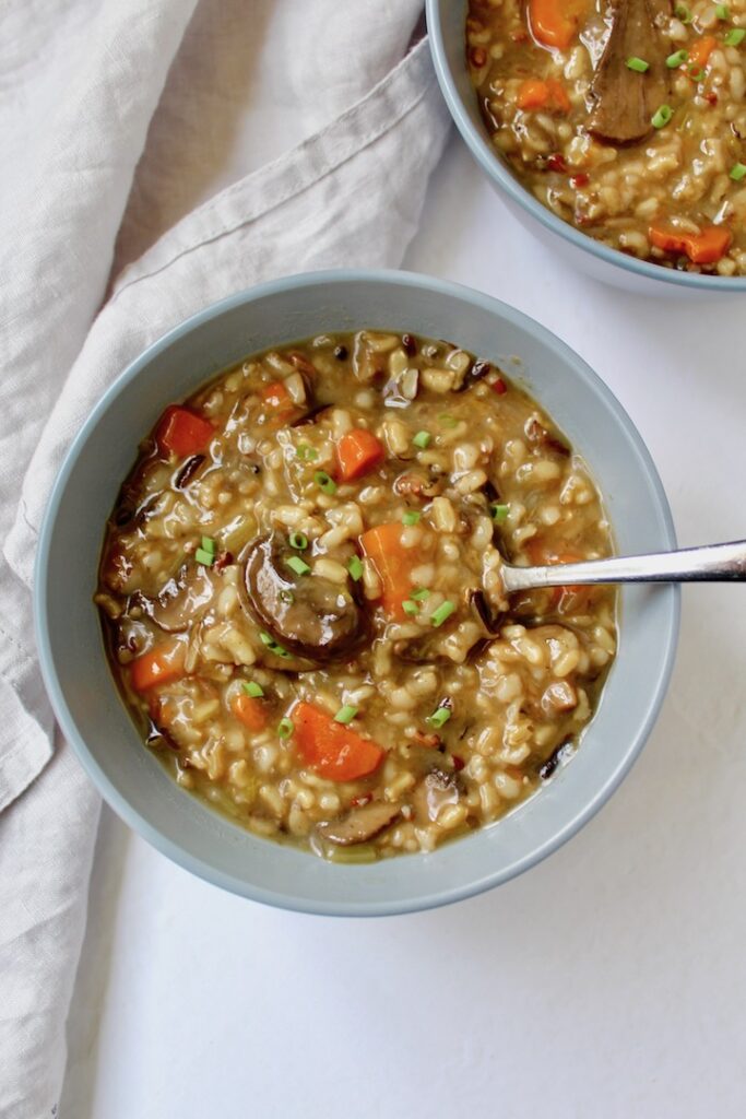 Instant Pot Wild Rice Mushroom Soup (vegan, gluten-free)