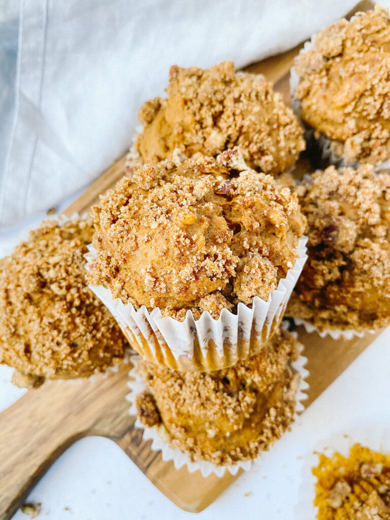 Vegan Sweet Potato Muffins with Pecan Streusel