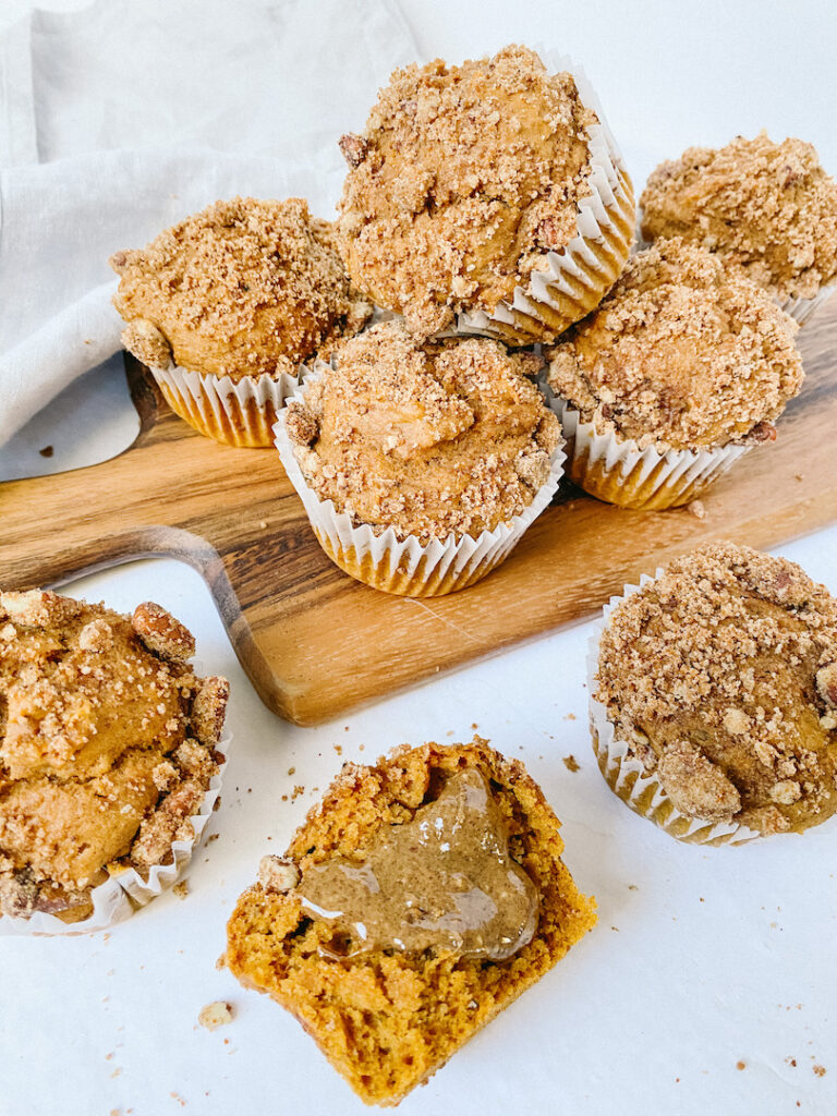 Vegan Sweet Potato Muffins with Pecan Streusel