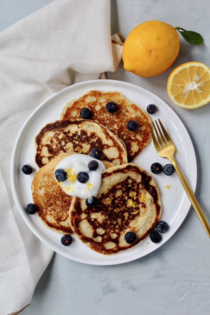 Vegan Lemon Yogurt Pancakes