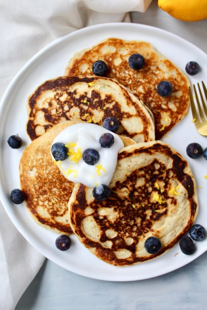 Vegan Lemon Yogurt Pancakes