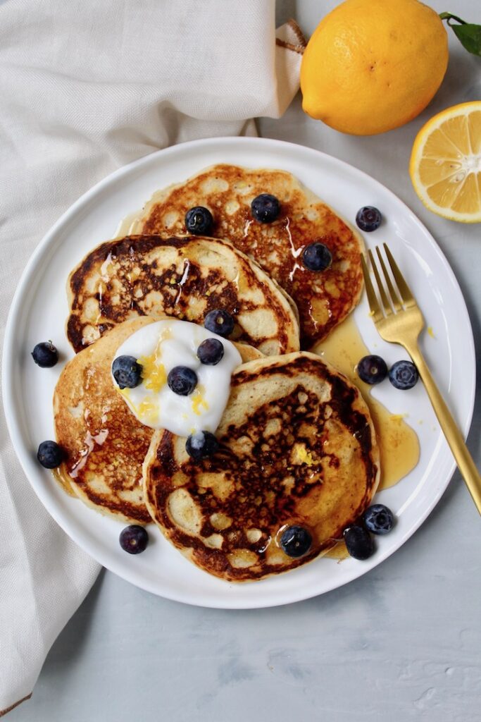 Vegan Lemon Yogurt Pancakes