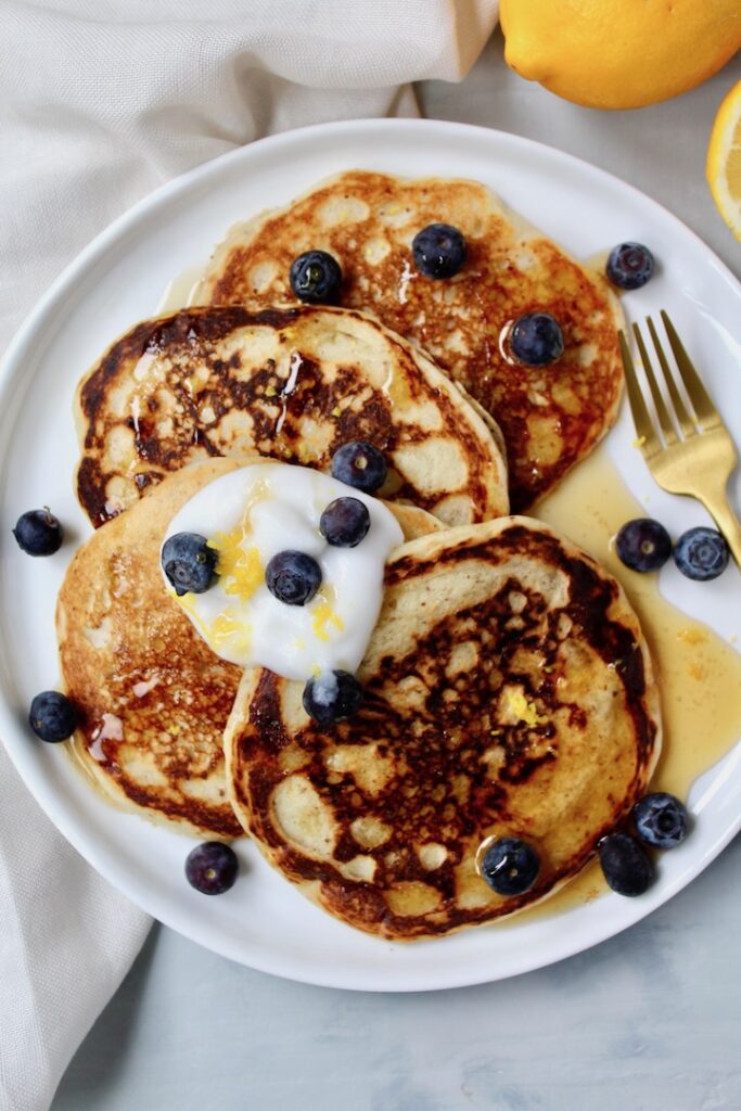 Vegan Lemon Yogurt Pancakes