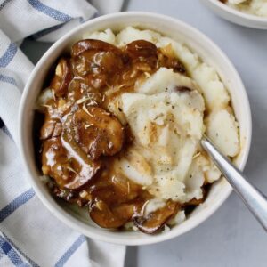 Best Instant Pot Mashed Potatoes with Mushroom Gravy (vegan, gluten-free)