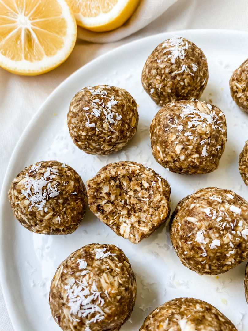 Lemon Coconut Energy Bites (vegan, gluten-free, oil-free)