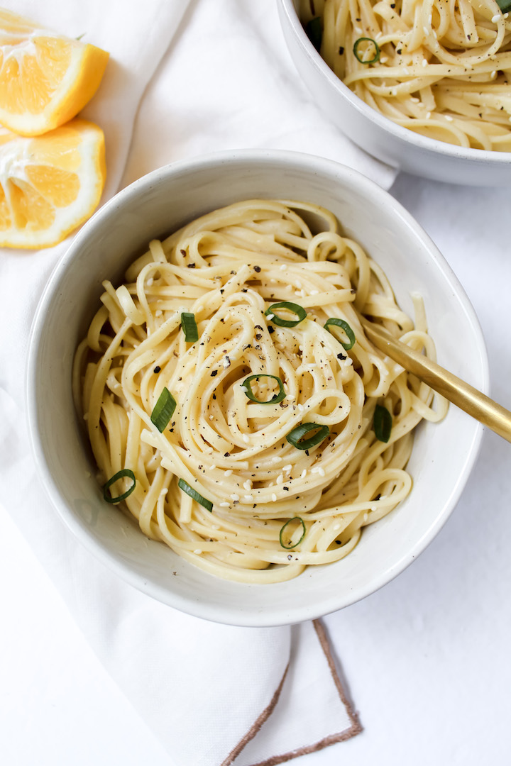 Easy Lemon Miso Pasta (vegan)