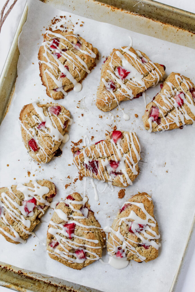 Healthy Strawberry Maple Scones (vegan, gluten-free)