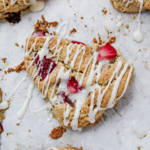 Healthy Strawberry Maple Scones (vegan, gluten-free)