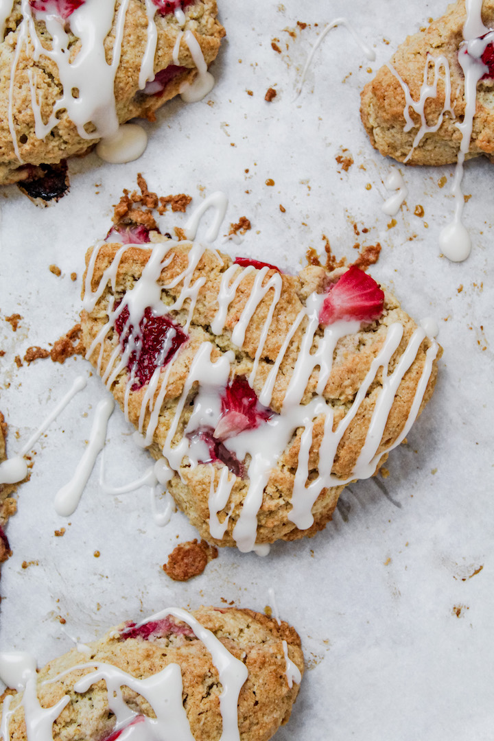 Healthy Strawberry Maple Scones (vegan, gluten-free)