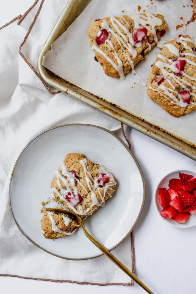 Healthy Strawberry Maple Scones (vegan, gluten-free)