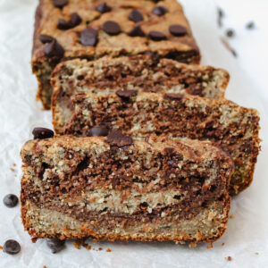 Marbled Chocolate Banana Bread (vegan, gluten-free, refined sugar free)