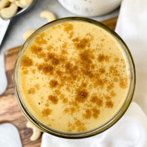 overview shot of the hot pumpkin spice maple cashew milk