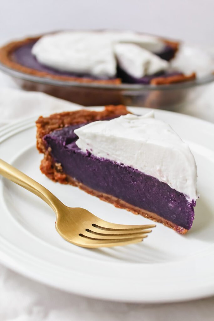 slice of ube pie