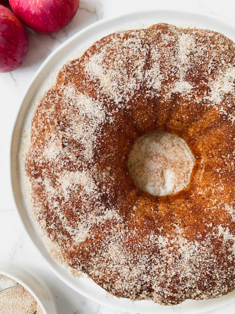 close up of bundt cake