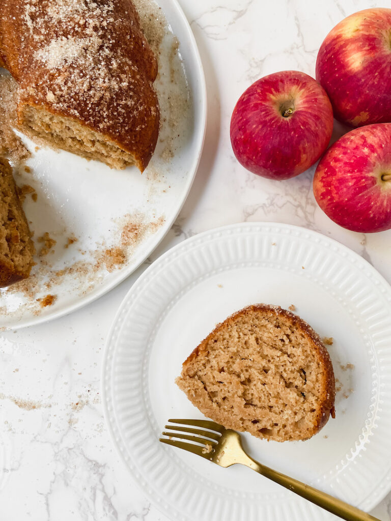 slice of apple cider cake