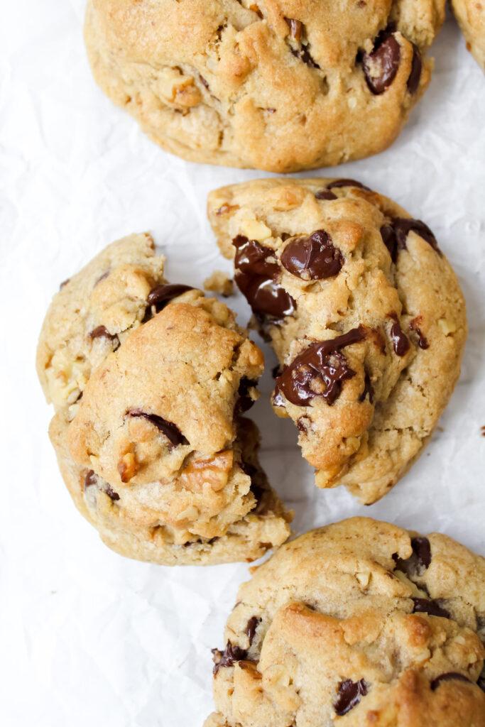 shot of a cookie broken in half