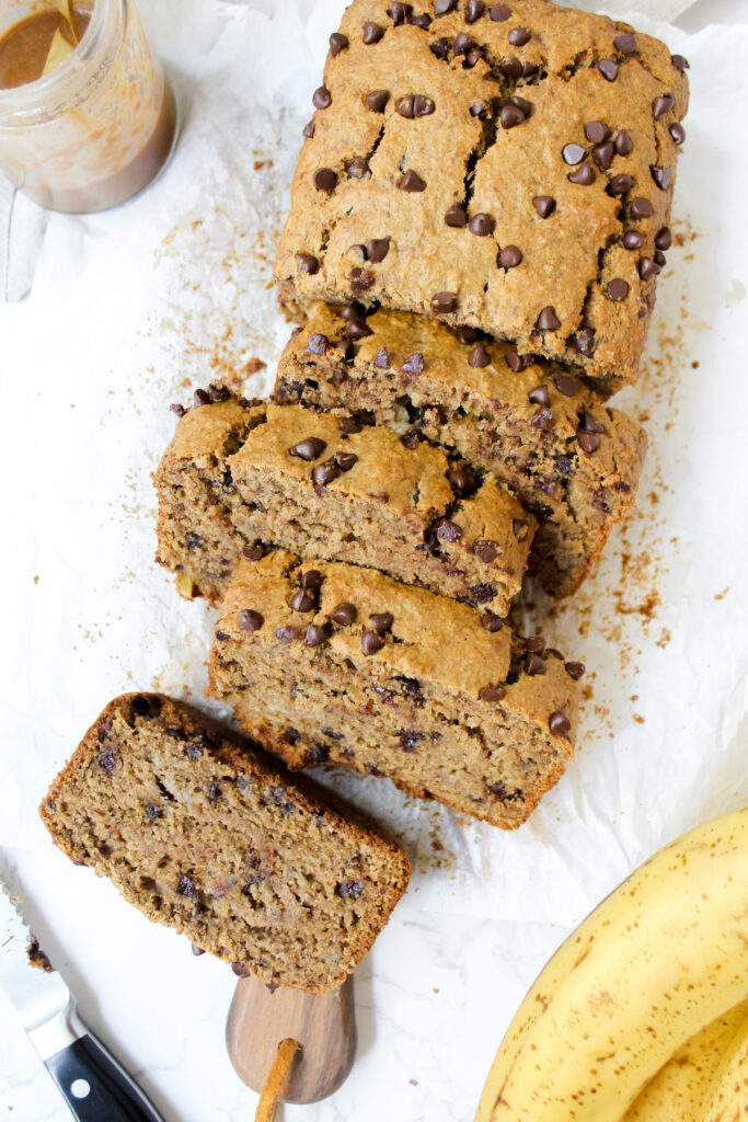 banana bread sliced