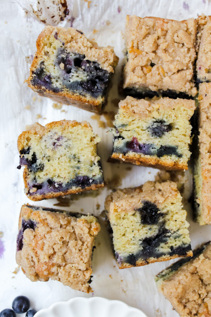 slices of coffee cake on it's side