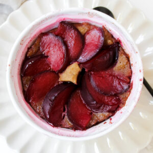 overview shot of plum baked oats