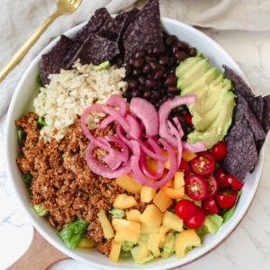 overview shot of taco salad