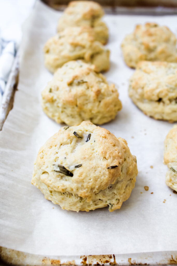 biscuits on a baking sheet