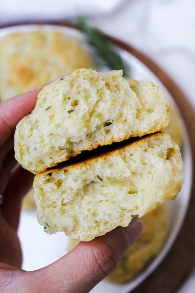 biscuit cut in half