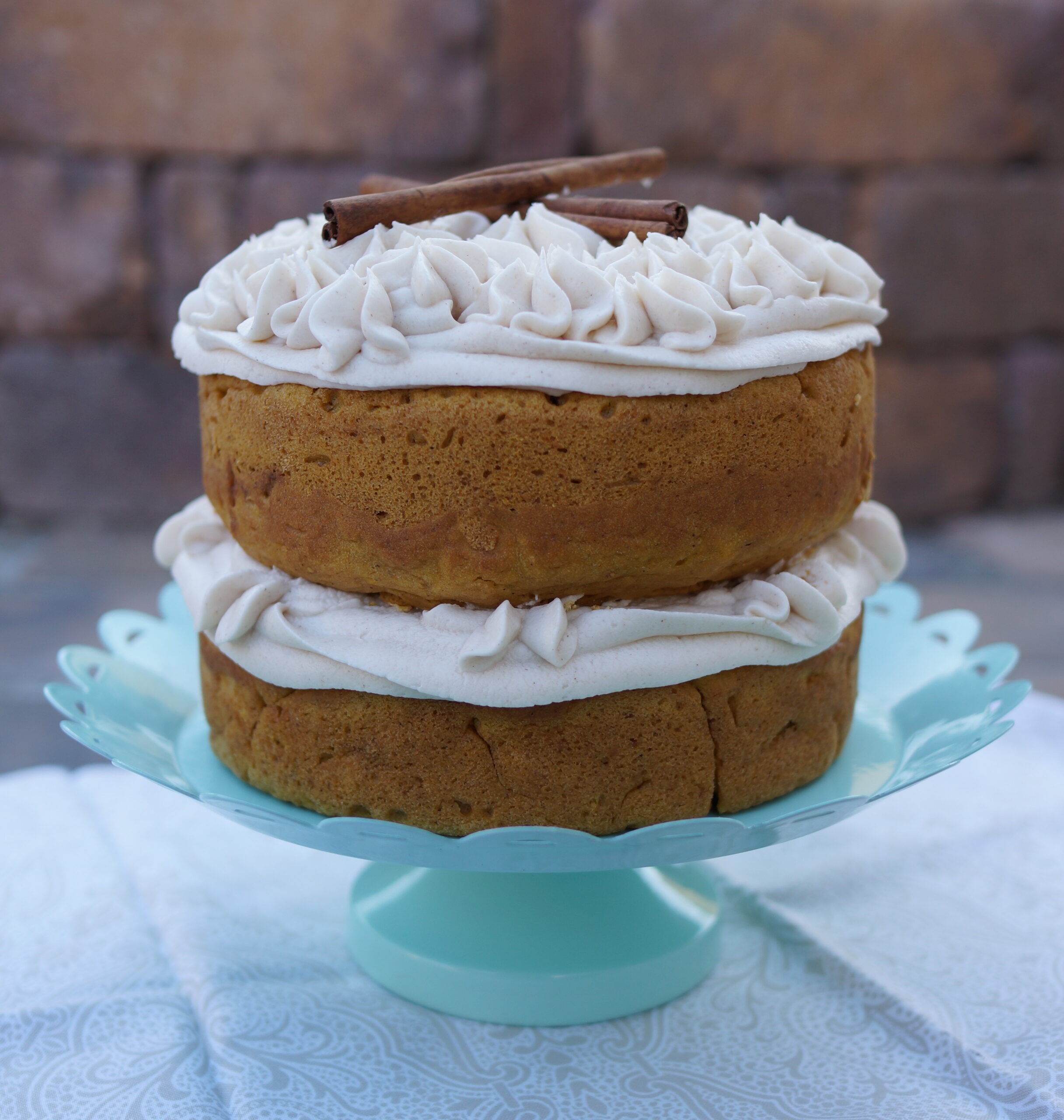 Coconut Pumpkin Spice Cake with Maple Spiced Frosting