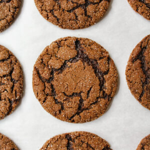 Close up of ginger molasses cookies