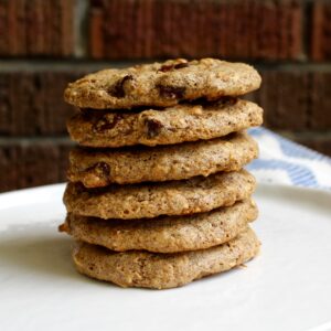 Flourless Almond Butter Oatmeal Chocolate Chip Cookies