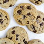 chocolate chip cookies on a pan