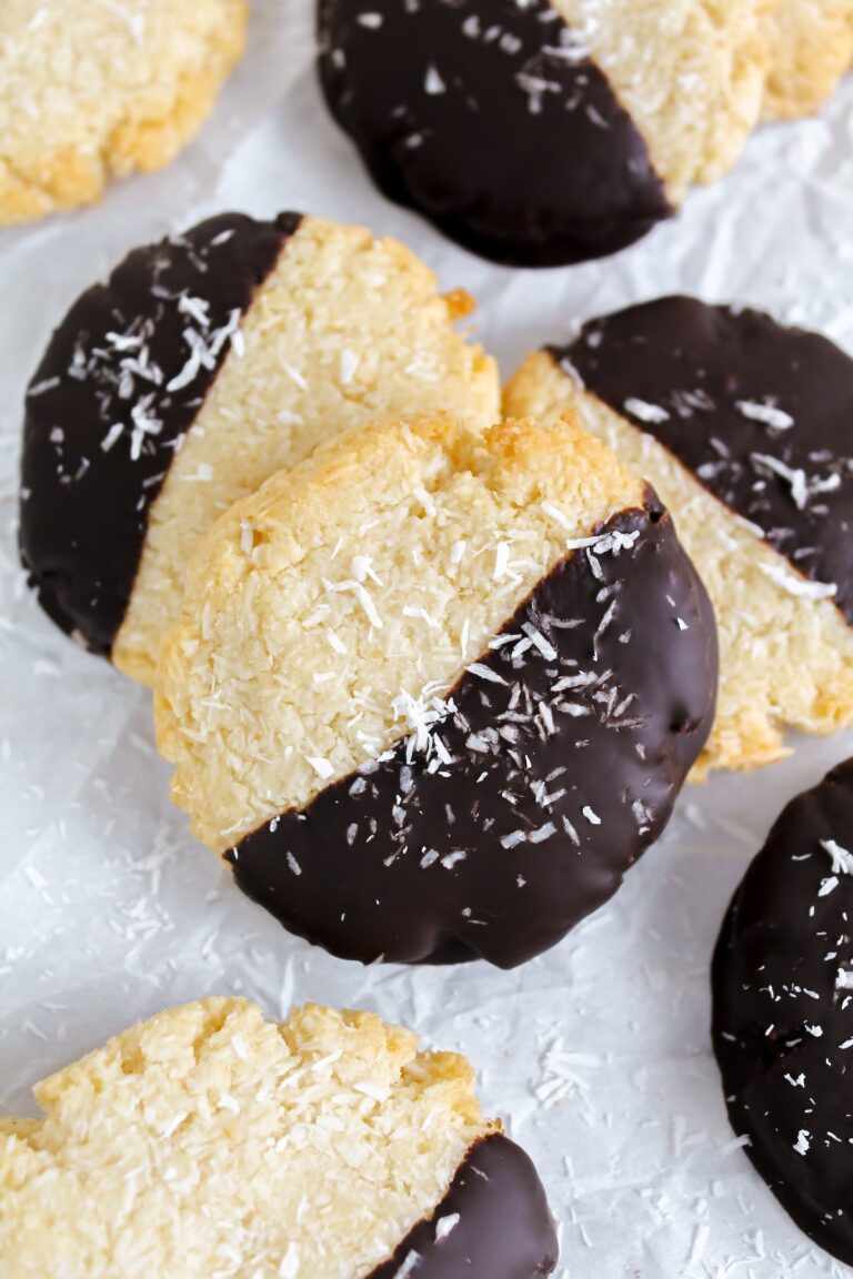 close up of a cookie on top of two other cookies