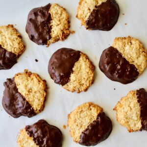 Chocolate Dipped Coconut Cookies