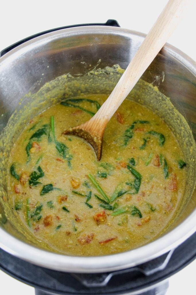 dal inside the instant pot
