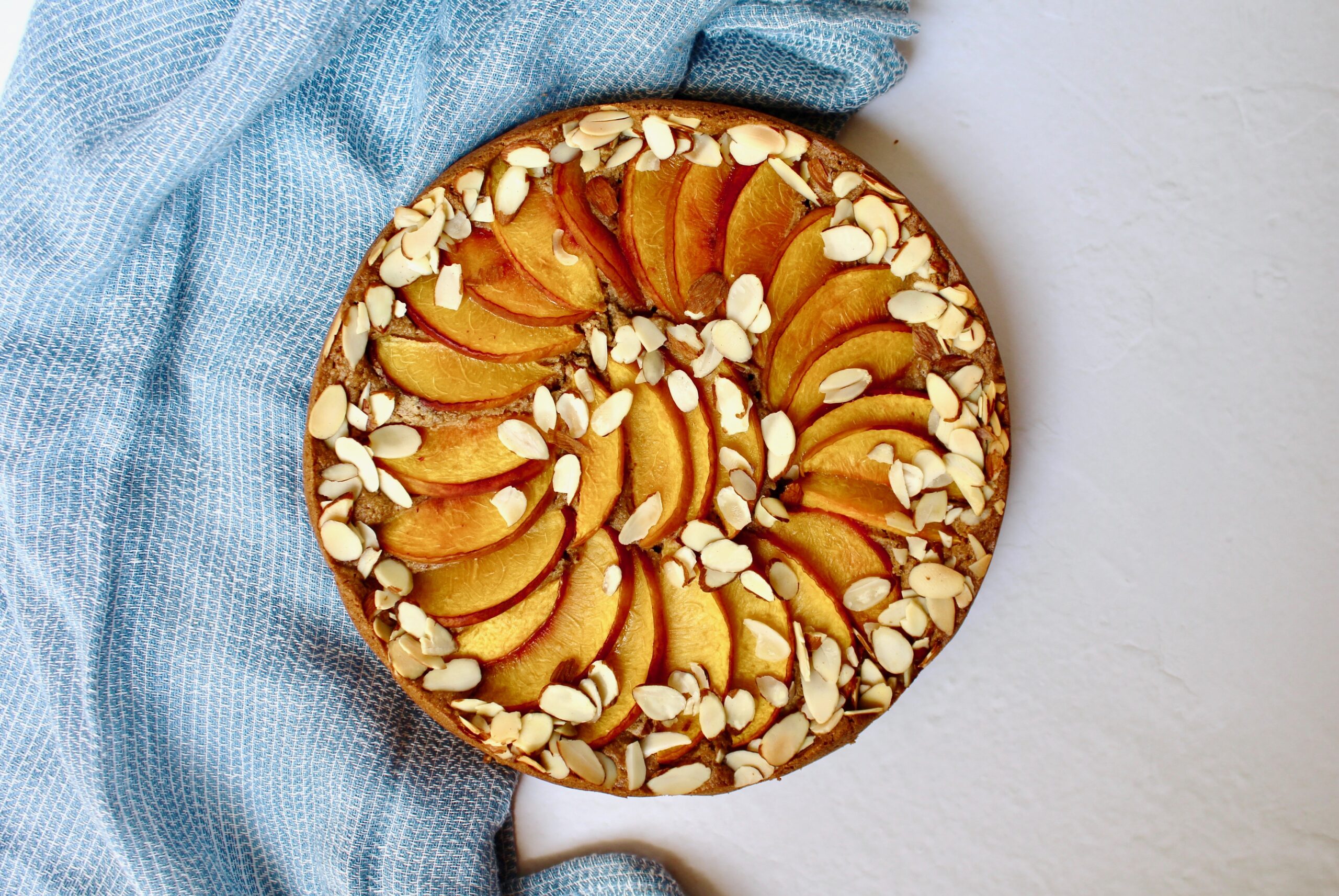 Peach Almond Cake (vegan, gf) Nuts About Greens