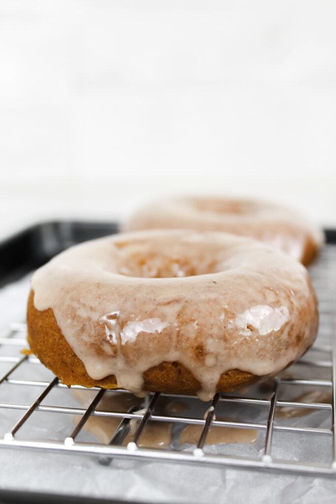 side view shot of a donut