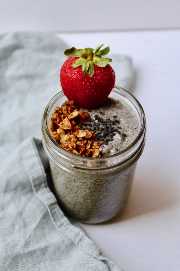 Black Sesame Chia Seed Pudding - Nuts About Greens