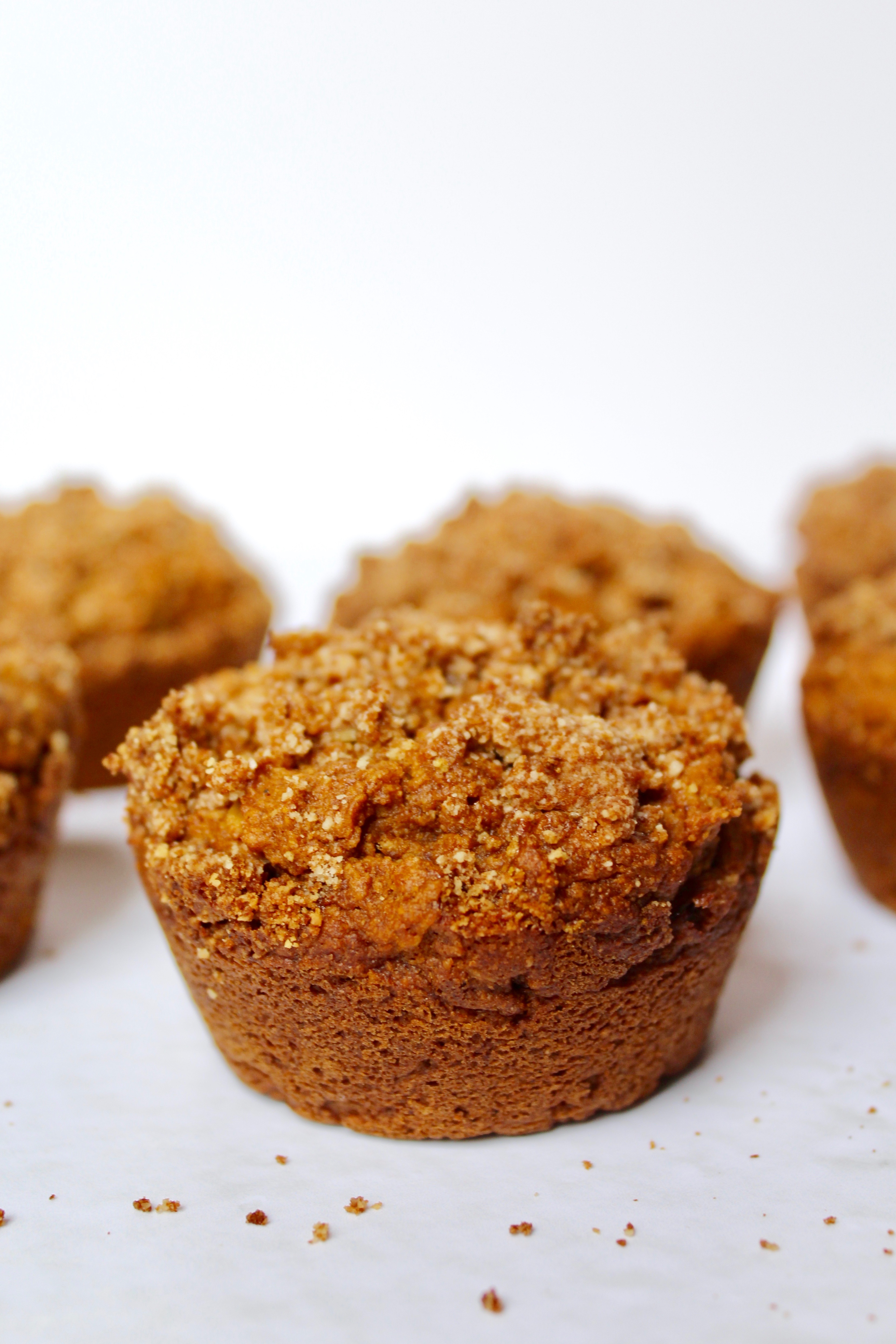 Healthy Pumpkin Crumb Muffins (vegan, gf)