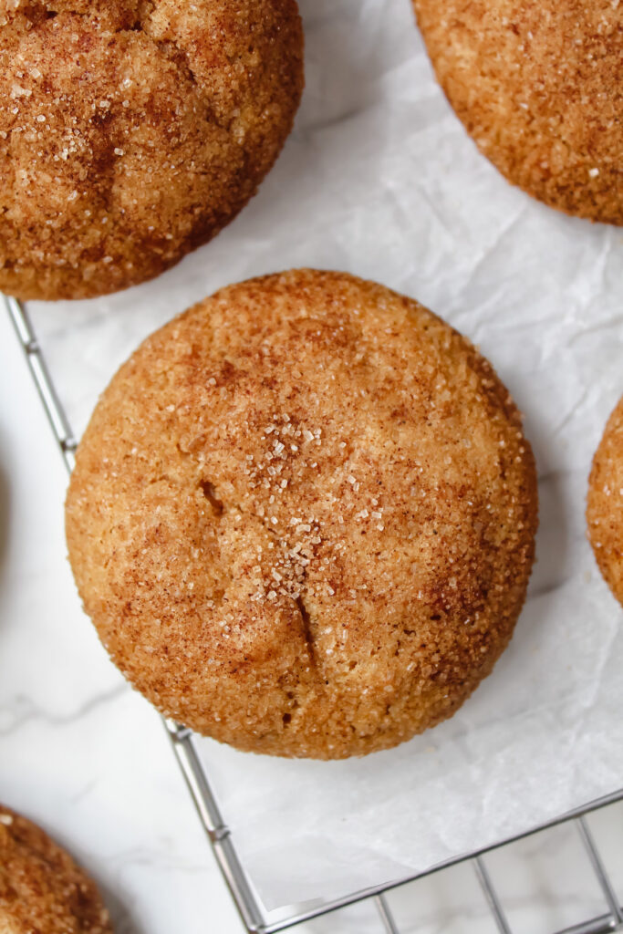 close up of one sweet potato snickerdoodle