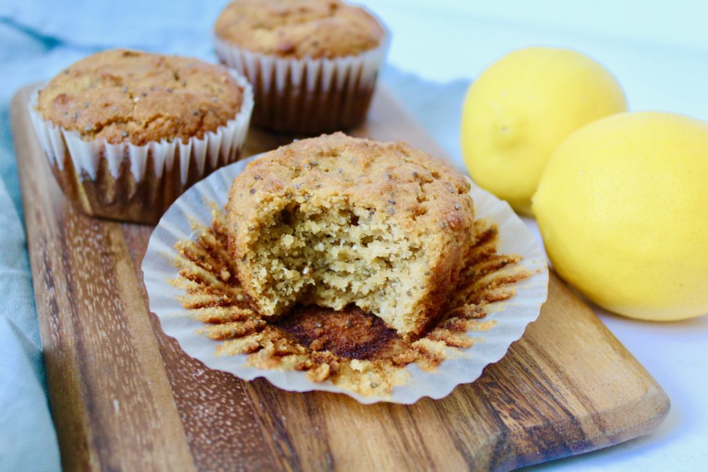 Healthy Lemon Chia Seed Muffins (vegan, paleo, gluten-free)