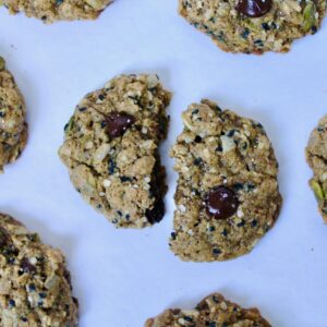 Seedy Trail Mix Oatmeal Chocolate Chip Cookies (vegan, gluten-free, nut free)