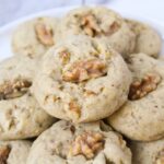 close up of walnut cookies